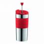 Bodum - Travel Press Set - Mug à Piston en Inox + Couvercle Extra - 0,35 L - Rouge