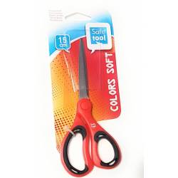 Safe Tool - Ciseaux Acier Colors Soft Rouge - 15 cm