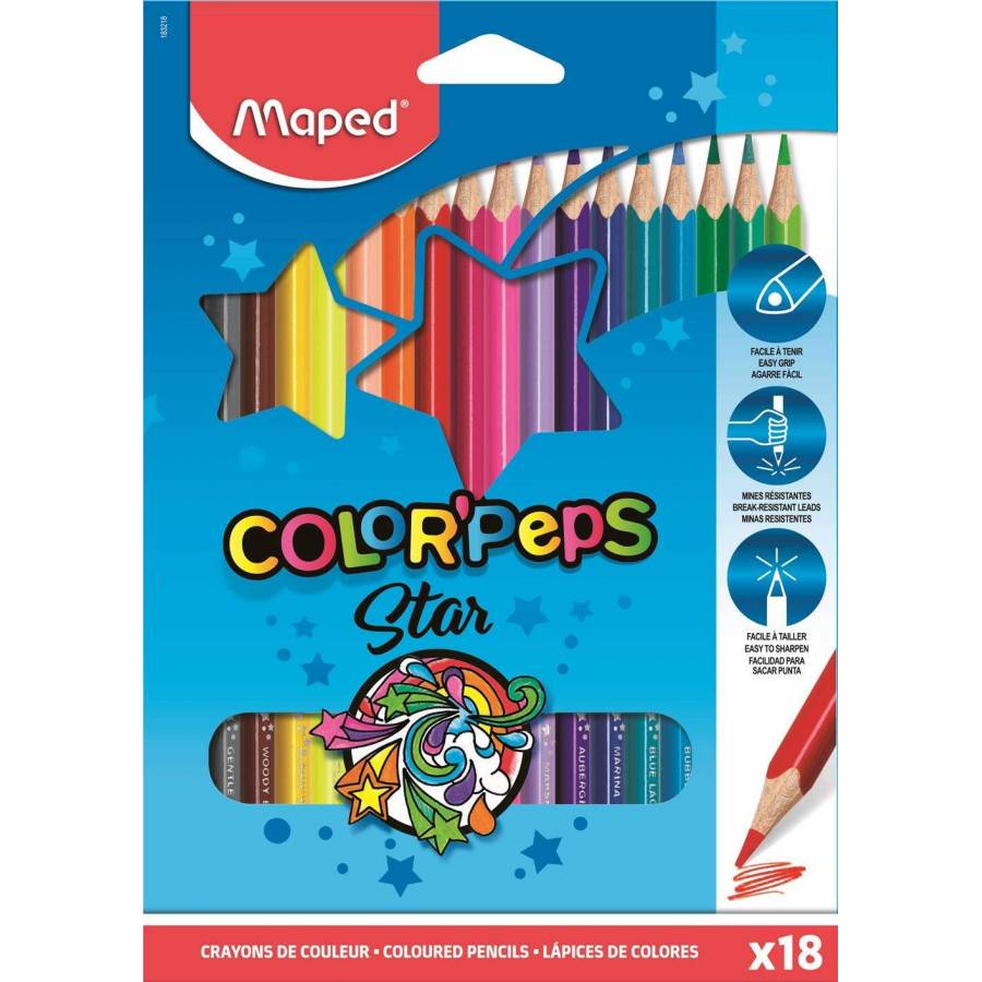 Paquet de 12 Crayons Pastel COLOR'PEPS 18 CM - MC STORE
