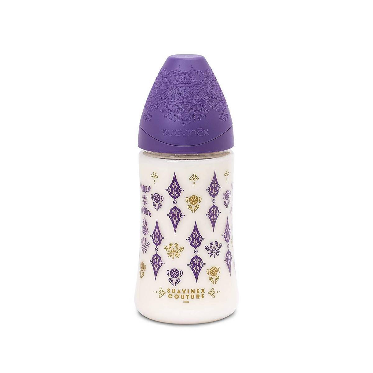 Biberon Suavinex Ethnic 270 ml Silicone Rond 3V - Violet