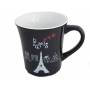 Paris - Mug en Céramique - La Tour Eiffel - Noir - Boite Cadeaux