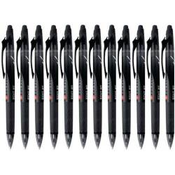 Foray - 12 intrekbare uitwisbare balpennen - zwart