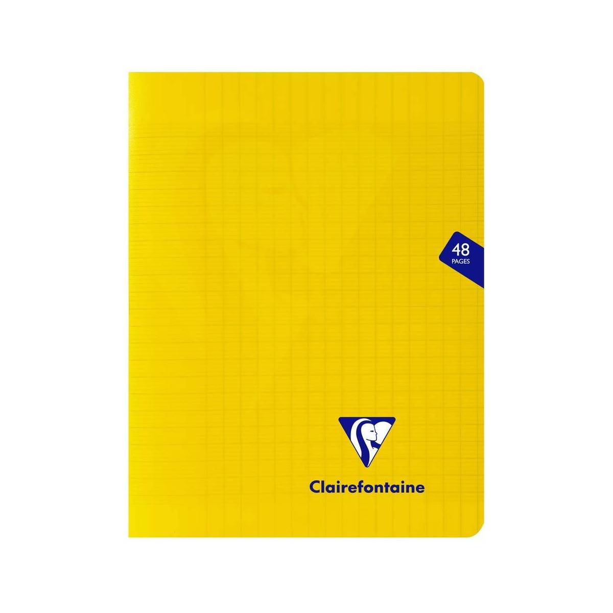 Clairefontaine - Cahier Mimesys Piqué Polypro Transparent - Grands Carreaux - 48 Pages - 17 x 22 cm