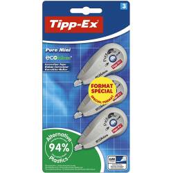 Tipp-Ex Pure Mini ECOlutions Rubans Correcteurs - 6 m x 5 mm, Format Spécial de 3