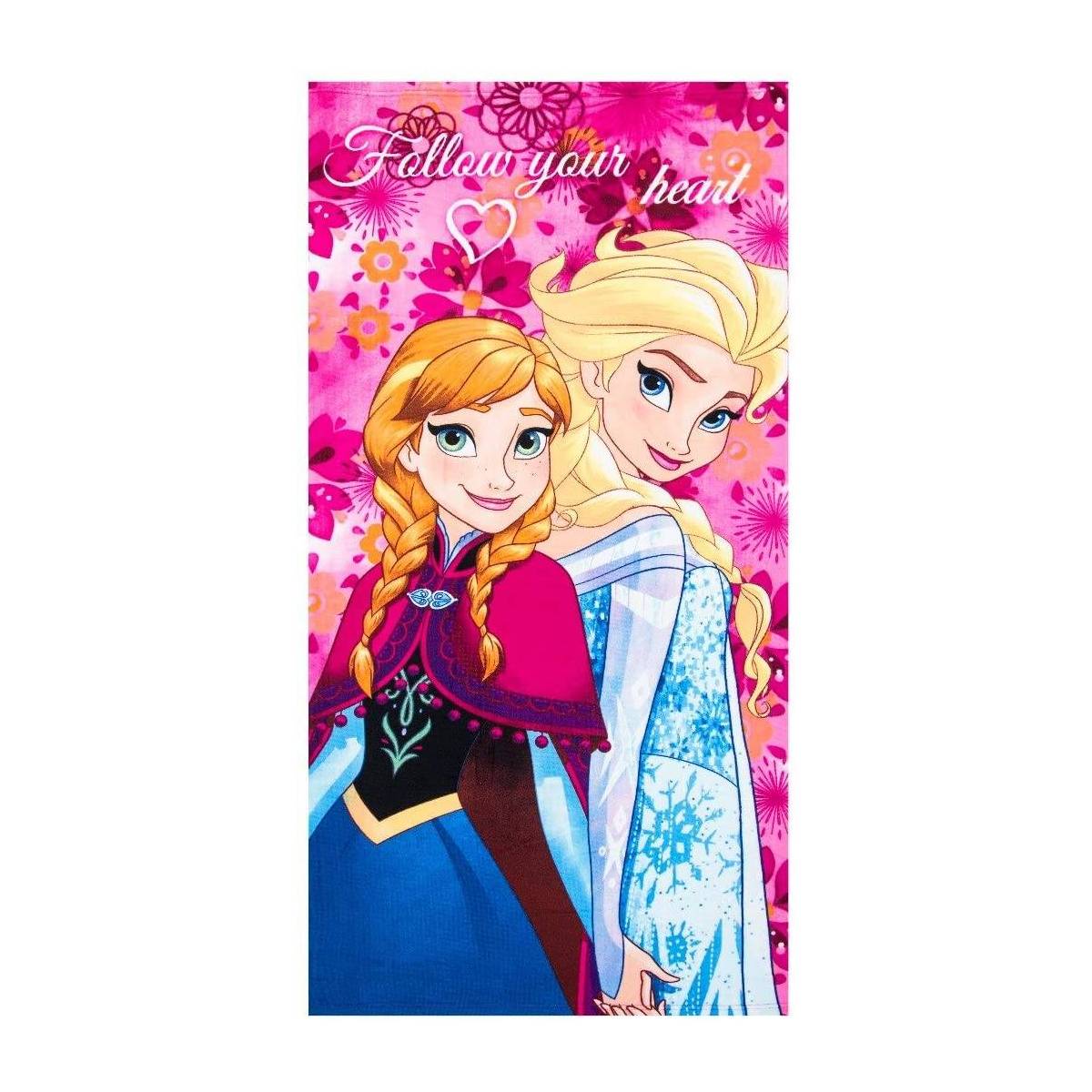 Disney Suncity Serviette de Plage La Reine des Neiges / Frozen / Elsa et Anna Serviette en Polyester CM. 140X70