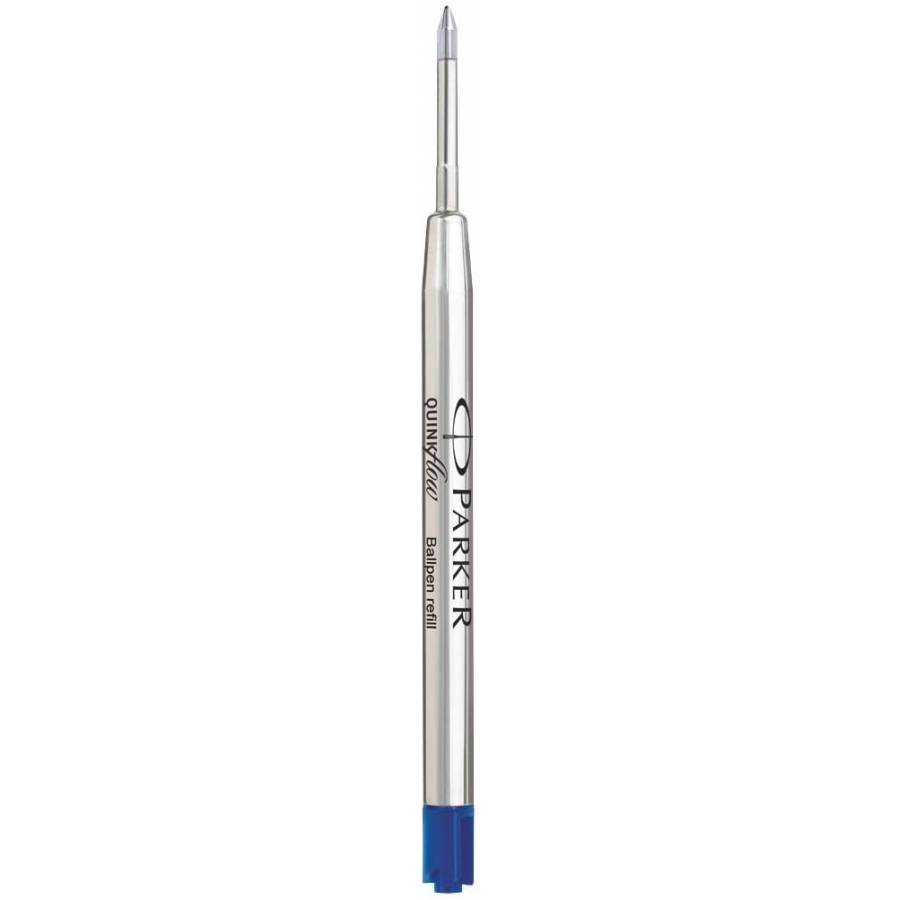 LOT in 3 X Parker Quink Flow Ball Point Pen BP Refill Refills Fine Nib Blue Ink 