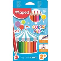 12 Crayons de Couleurs Maped Color'peps Jumbo
