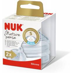 2 NUK Nature Sense pacifiers Size S 6-18 months