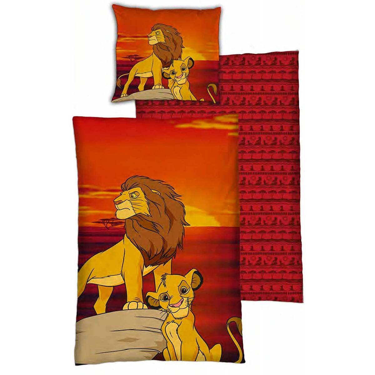 Housse de Couette Réversible Le Roi Lion 140 x 200 cm + Taie d'Oreiller 63 x 63 cm