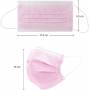 50 pcs Disposable 3 Ply Face Masks with Filter, General/Civilian Use One-Size