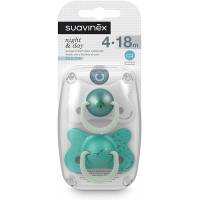 Sucette Suavinex Phospho Night & Day 4/18 Mois x2 Ours Vert