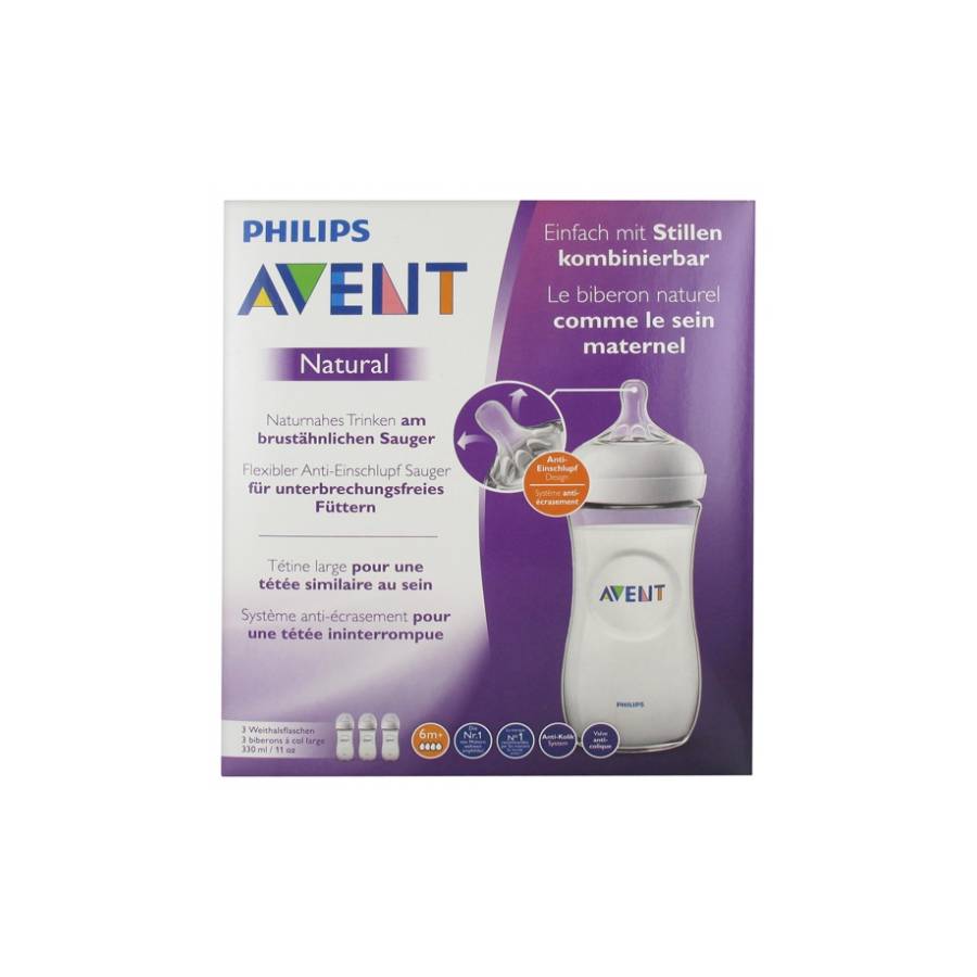 Philips AVENT 330ml Natural baby bottles set of 3 at discount prices