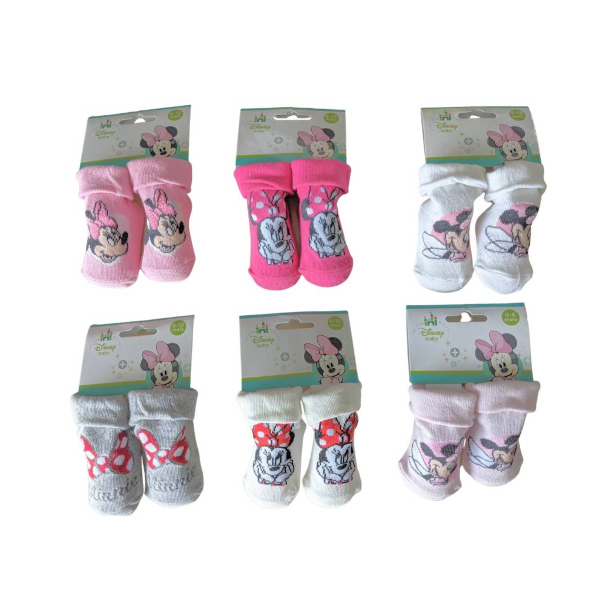 Chaussettes bébé Minnie 0 à 6 mois et 6 à 12 mois