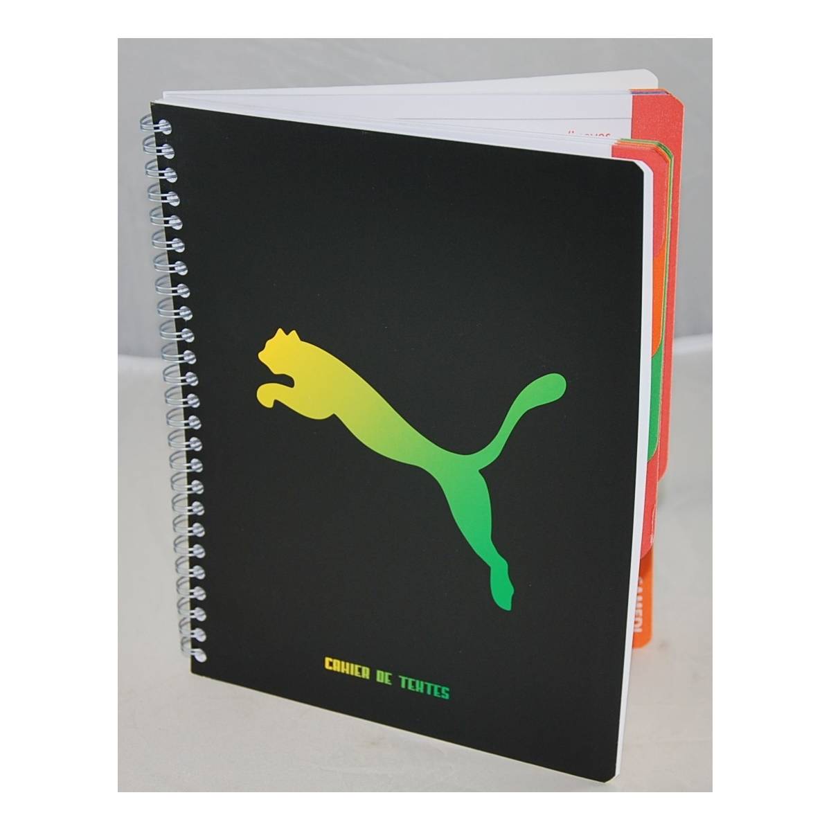 Cahier de textes "Puma" Vert et jaune "Usain Bolt"- Reliure spirale