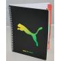 Cahier de textes "Puma" Vert et jaune "Usain Bolt"- Reliure spirale