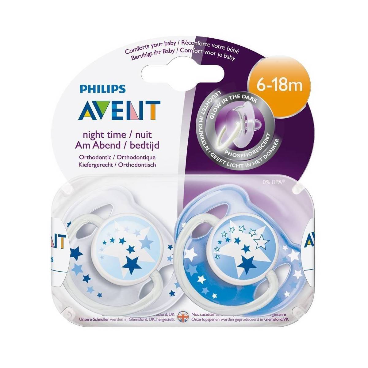 Pacifiers Night Philips Avent 6-18 Months Blue Philips Avent - 1