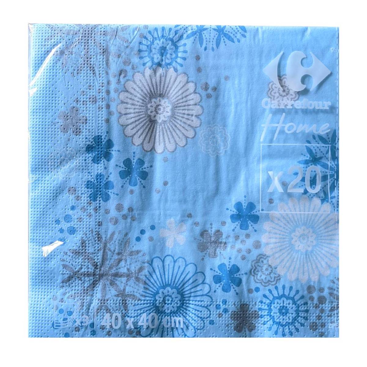 Lot de 20 serviettes Bleu ciel 40 x 40 cm