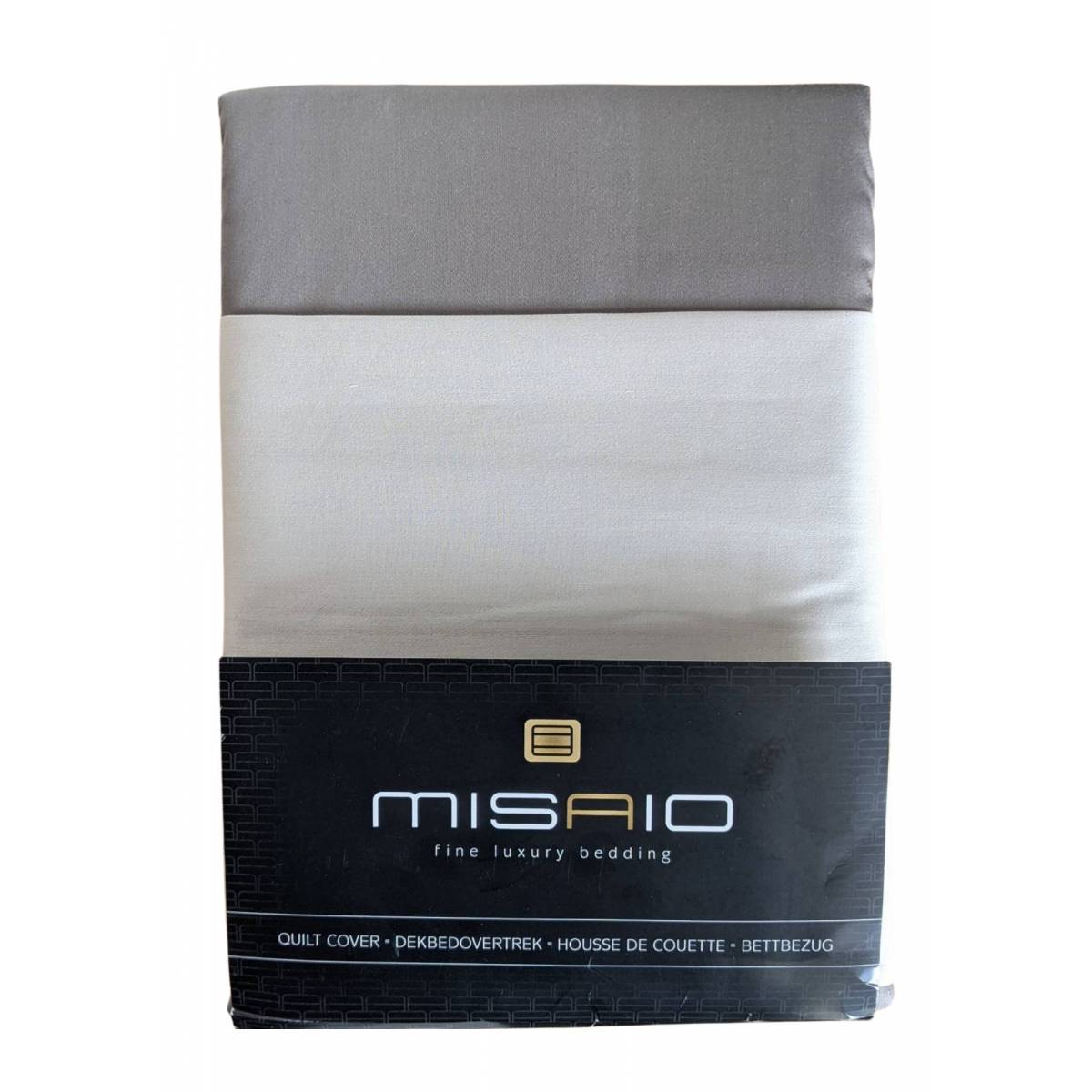 Comforter Cover Misaio 240 x 220 cm Brown Grey Stripe