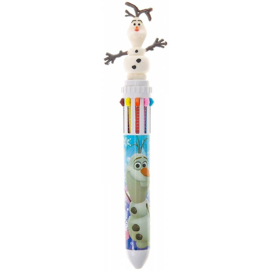 NEW DISNEY 10 COLOUR IN ONE CLICK RETRACTABLE BALL PEN OLAF from FROZEN 
