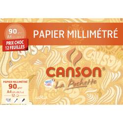 Papier Millimétré Canson 12 Feuilles A4