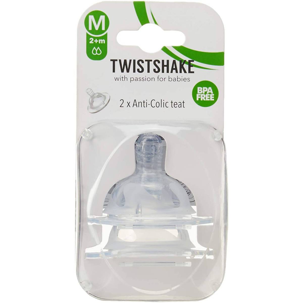 Twistshake Tétine Anti Colique Medium 2m+ x2