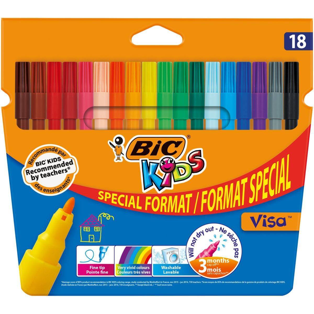 Pochette de 18 feutres de coloriage – KID Couleur – Bic Kids - Cmc