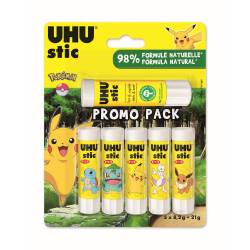 Set of UHU Pokémon glue sticks 5 x 8.2g + 21g