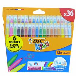 Bic Kids 36 colored markers + 6 fluorescent markers