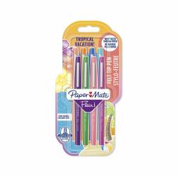 8 Stylo-Feutre Paper Mate Flair Pointe Moyenne Tropical Vacation