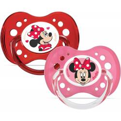 Set of 2 Anatomical Dodie Minnie Mouse Pacifiers +18 months