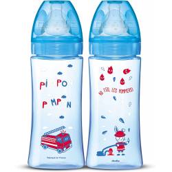 Pack of 2 Anti-Colic Dodie PP Bottles 330ml Blue Pimpon