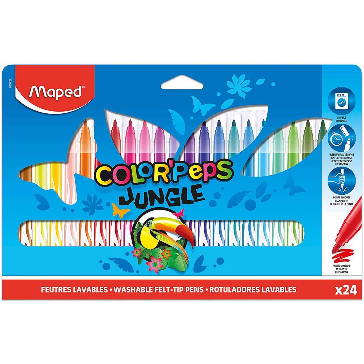 24 Feutres Lavables Maped Color'Peps Jungle