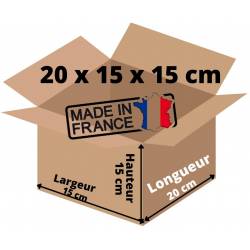 Carton d'expedtion Simple Cannelure 20 x 15 x 15 cm - 50 piéces