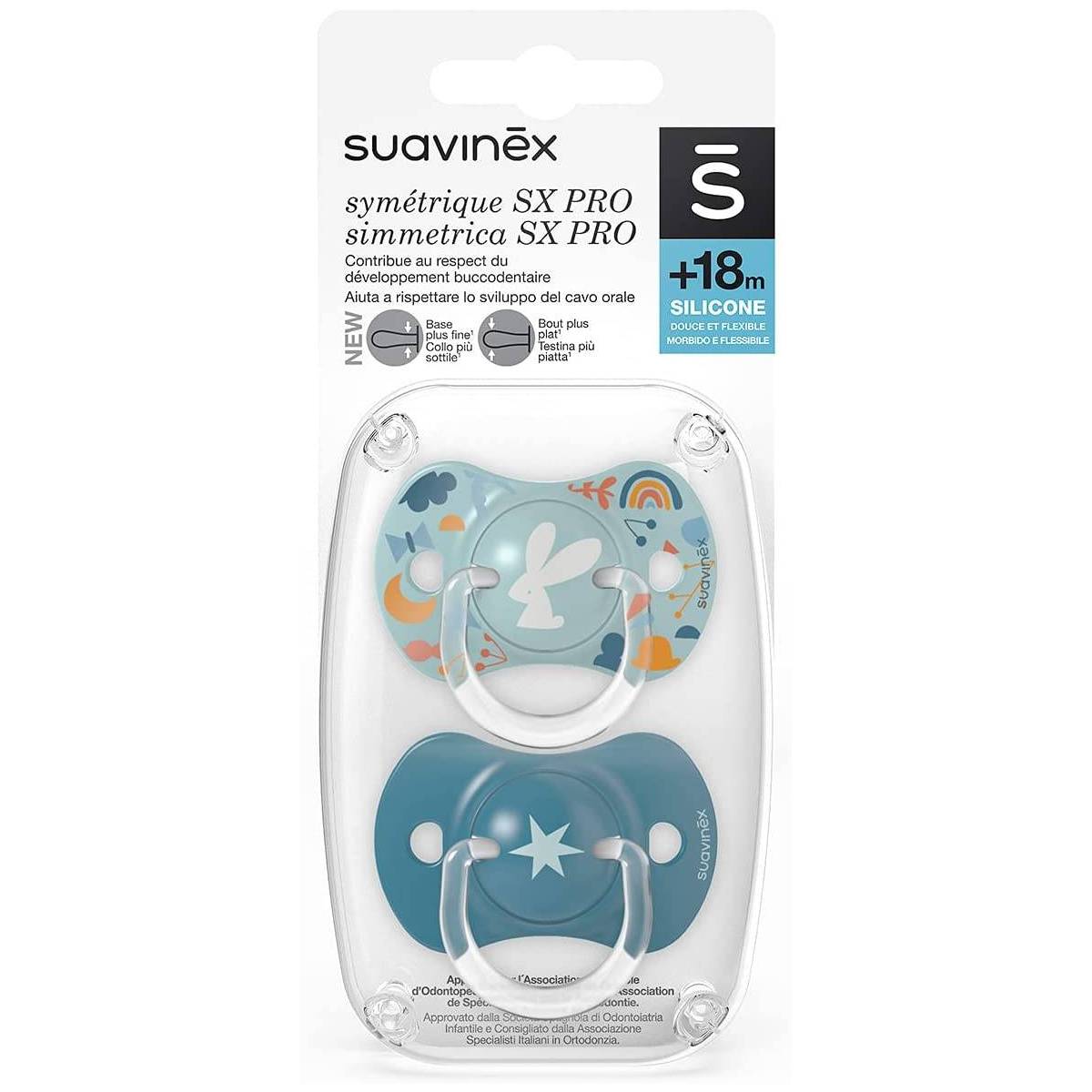 Sucettes Suavinex Symétrique Sx Pro Forest Bleu 18 mois et +