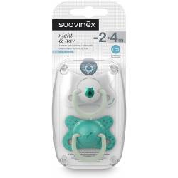 Sucette Suavinex Ours Vert Phospho Night & Day -2/4 Mois
