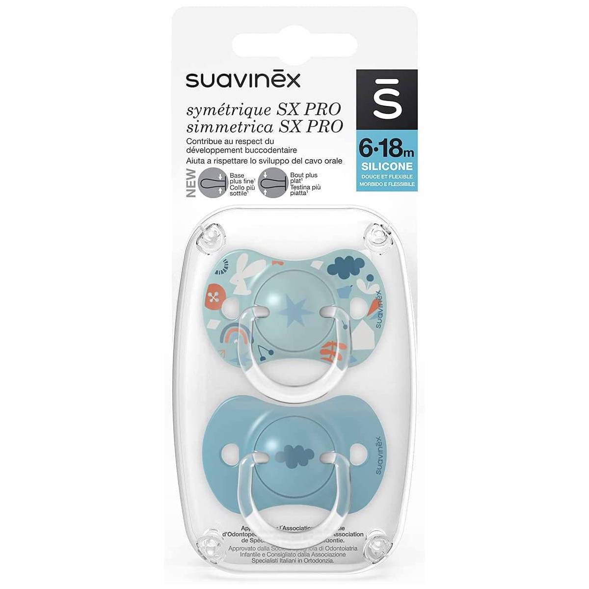 Sucettes Suavinex Symétrique Sx Pro Forest Bleu 6/18 mois