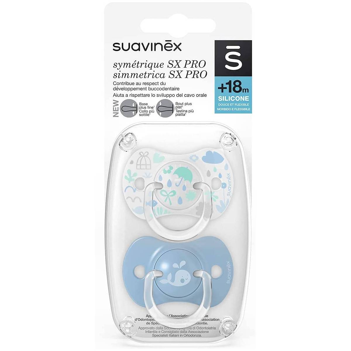 Suavinex Symmetrical Sx Pro Memory Pacifiers Blue 18 months +