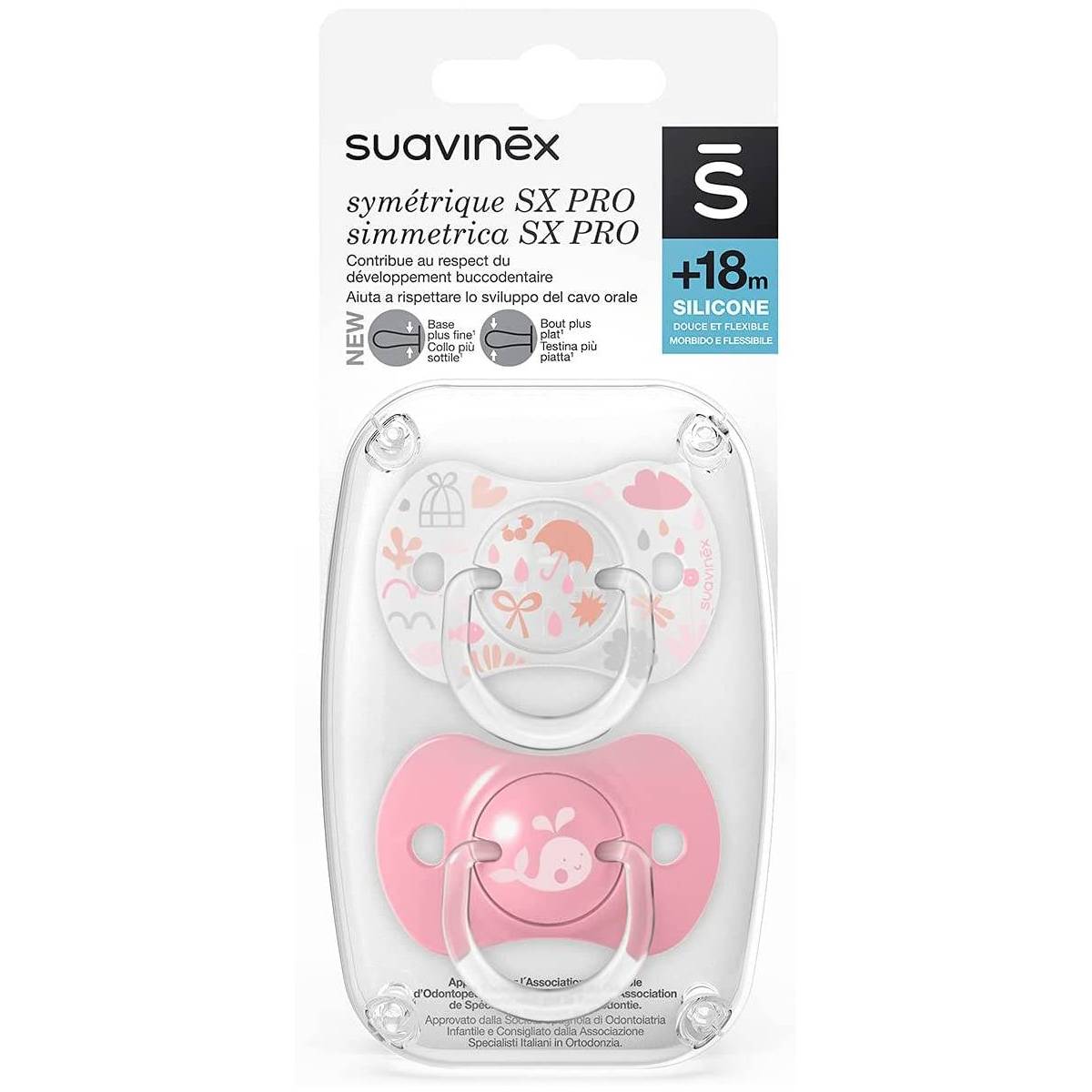 Sucettes Suavinex Symétrique Sx Pro Memory Rose 18 mois +