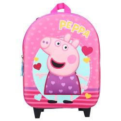 Peppa Pig 3D Rolling Backpack Rosa 31 cm