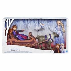 Caja de muñecas Frozen 2 Anna, Elsa, Sven y su trineo