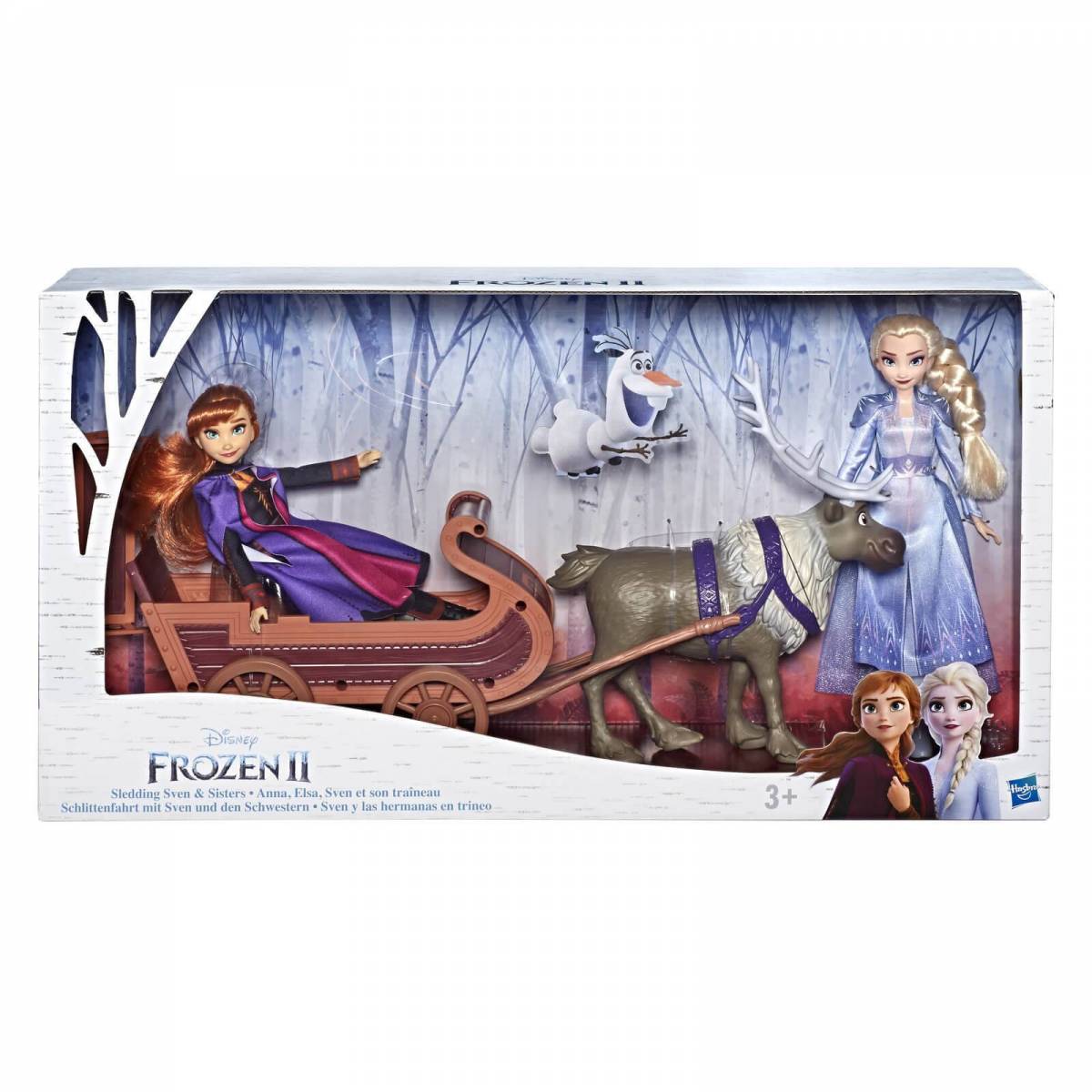 Frozen 2 doll box set Anna, Elsa, Sven and her sleigh