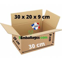 Cartons d'expeditions 300 x 200 x 90 mm pour petit objet plat, livres, jouets -Made in France - 1Emballages.com (10)