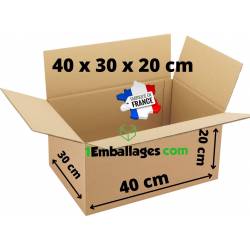 10 Cartons d'Expédition ou Déménagement 40X30X20 cm - fabriqué en France - 1Emballages.com