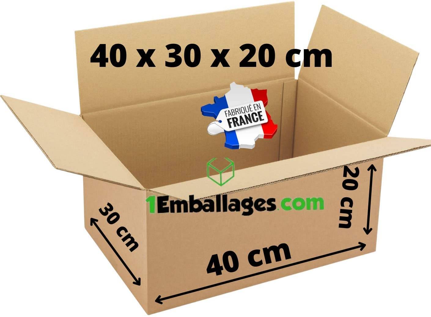 80x60x50cm Made in France Lot de 10 cartons de déménagement XXL 240L Charge max 20KG