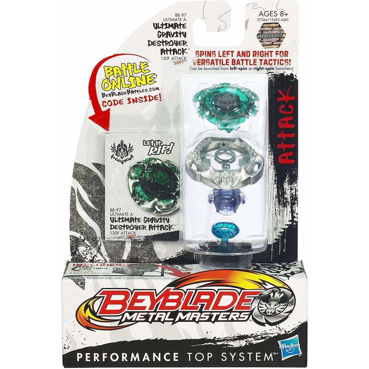 Beyblade Metal Masters Ultimate Gravity Destroyer Attack BB-97 Spinning Top