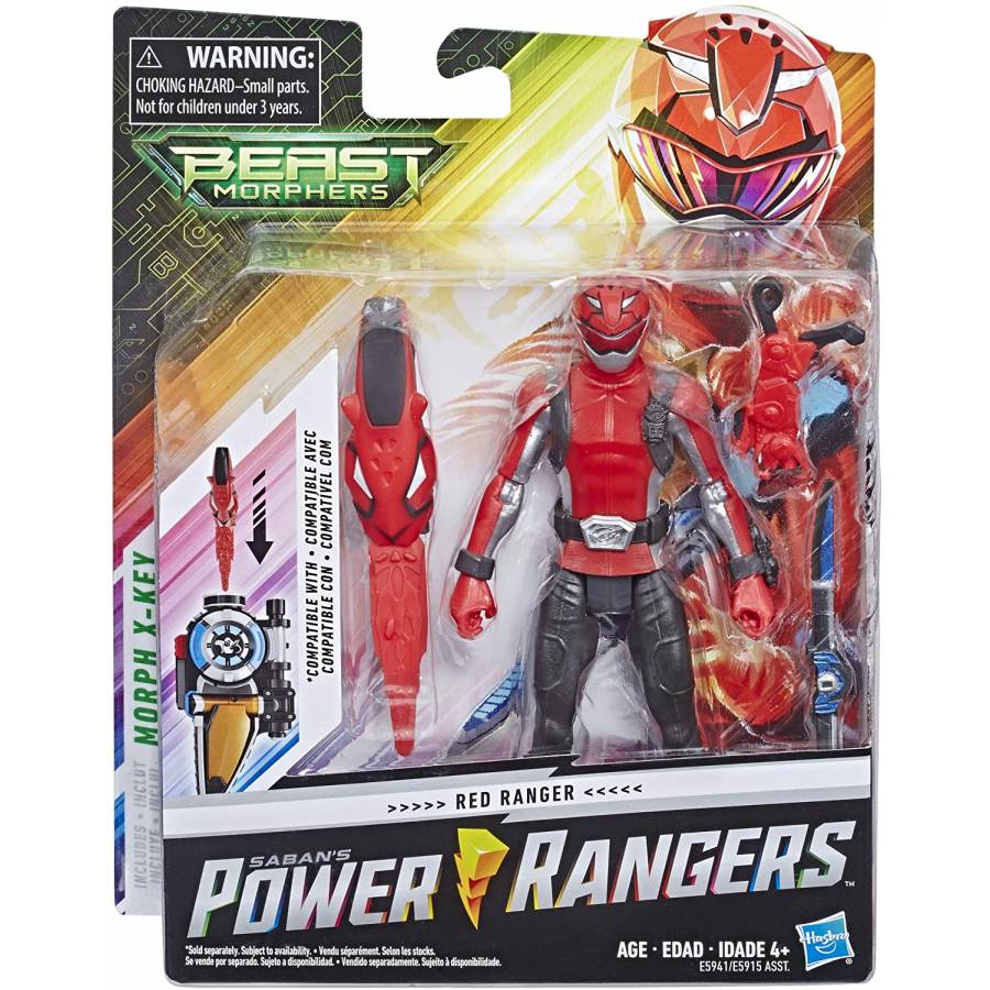 POWER RANGERS Beast Morphers RED RANGER 6" Figure Morph-X Key Hasbro NEU 