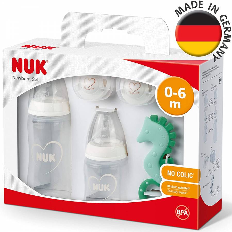 NUK First Choice + Tétines Physiologiques 0-6 Mois - Type : M : lait
