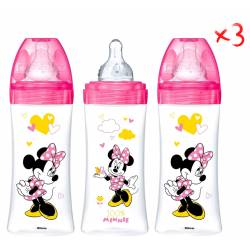 Set of 3 Dodie Baby Bottles 330 ml Minnie Mouse Pink