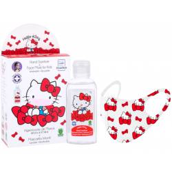 Mascherine lavabili per bambini + disinfettante per le mani Hello Kitty
