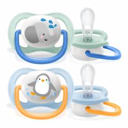 Avent Ultra Air Pacifiers 0-6 months Elephant Penguin